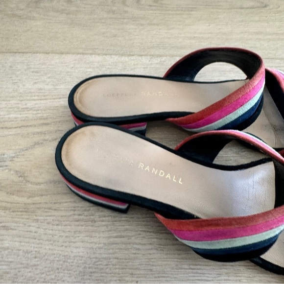 Loeffler Randall Rubie Striped Suede Slides - Picture 5 of 7